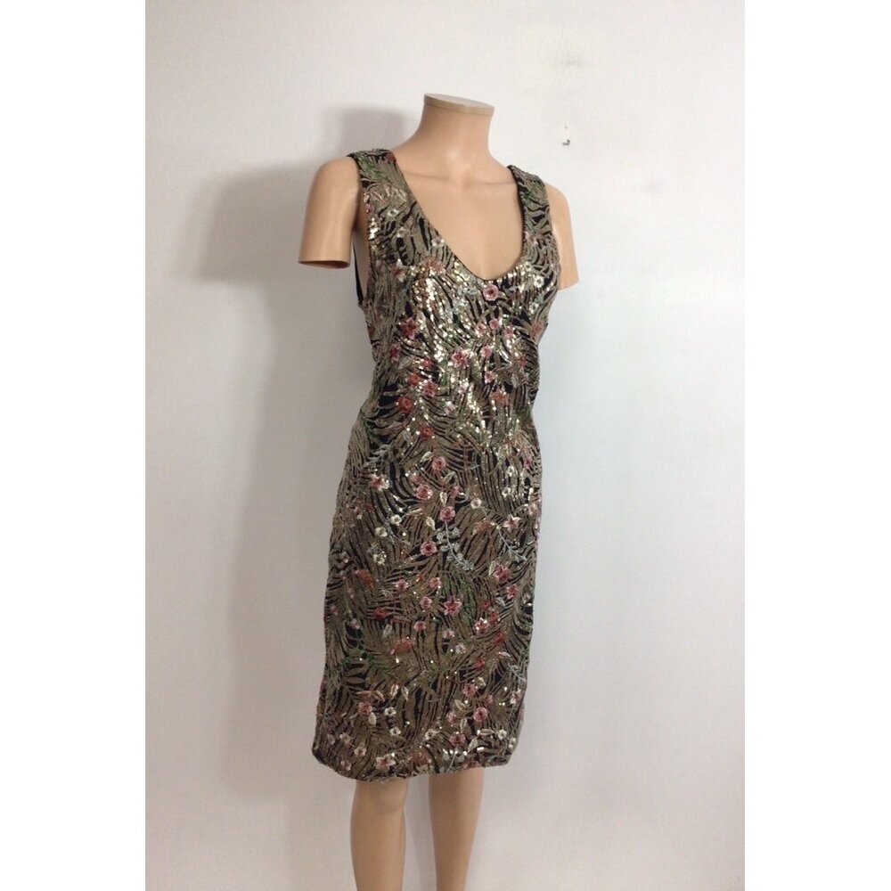 Carla Conti Evening Party Dress Sequins Womena Large Made in Italy